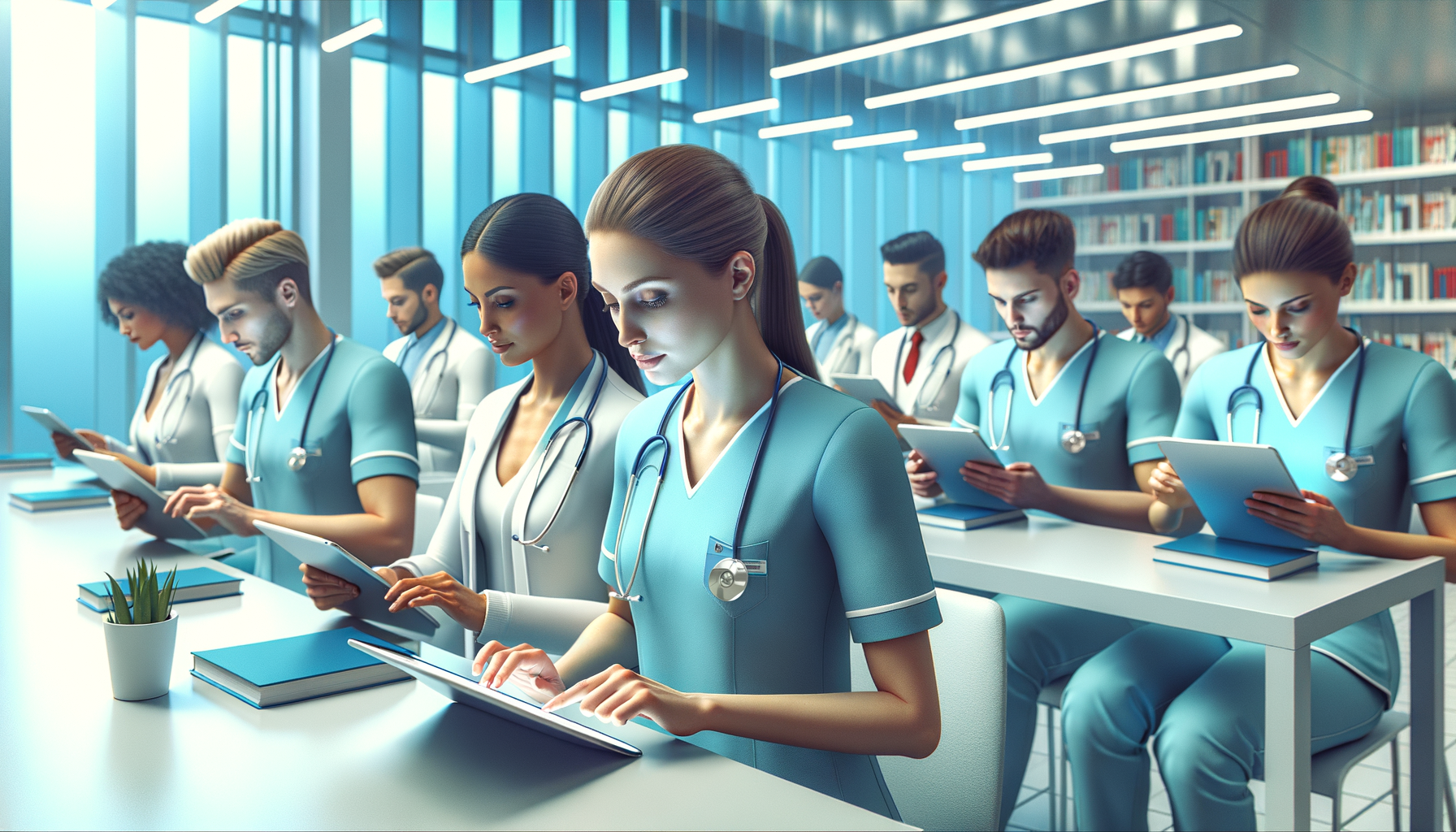 Students studying for NCLEX